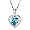 Clearance Jewelry Under $5 VerPetridure Silver Heart Crystal Stone Pendant Chain Necklace Womens Jewellery