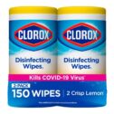 Clorox Disinfecting Wipes (150 Count Value Pack), Bleach Free Cleaning Wipes - Crisp Lemon - 2 Pack - 75 Count...