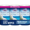 Clorox Scentiva Wipes, Bleach Free Cleaning Wipes, Pacific Breeze & Coconut, 75 Count, Pack of 3