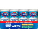 Clorox Disinfecting Wipes (300 Count Value Pack), Bleach Free Cleaning Wipes - 4 Pack - 75 Count Each