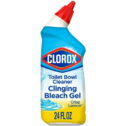 Clorox Toilet Bowl Cleaner Clinging Bleach Gel, Crisp Lemon, 24 fl oz