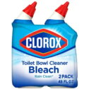 Clorox Toilet Bowl Cleaner w/Bleach, Rain Clean, 24 fl oz, 2 Pack