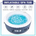 CO-Z 6.8x6.8ft PVC Round Inflatable Hot Tub Portable Jacuzzi w 140 Air Jets Ideal for 4-6 Blue