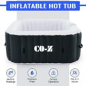 CO-Z 2-4 Person 5' Inflatable Spa Tub with 120 Air Jets Heater Electric Pump Outdoor Hot Tub Black