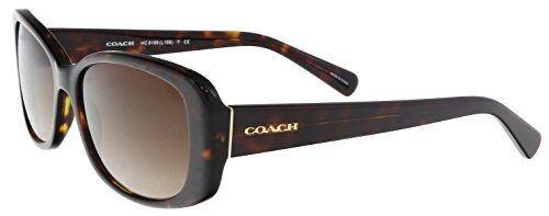 Coach Women's HC8168 Sunglasses Dark Tortoise/Brown Gradient 56mm
