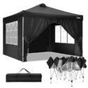 COBIZI 10'x10' Pop Up Canopy Tent, Outdoor Instant Party Canopy, Air Vent on The Top, 4 Removable Sidewalls, 3 Adjustable...