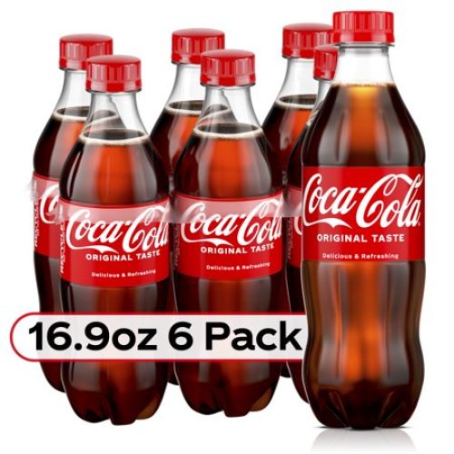Coca-Cola Soda Pop, 16.9 Fl Oz, 6 Pack Bottles