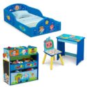 CoComelon 4-Piece Room-in-a-Box Bedroom Set by Delta Children - Includes Sleep & Play Toddler Bed, 6 Bin Design & Store...