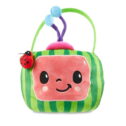 CoCoMelon Medium Plush Easter Basket, 13inches Tall, Pink, Green, Polyester, By Ruz