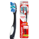 Colgate 360 Advanced Optic White Whitening Manual Toothbrush with Tongue and Cheek Cleaner, Medium, 2 Ct