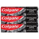 Colgate Activated Charcoal Toothpaste for Whitening Teeth with Fluoride, Natural Mint Flavor, Vegan - 4.6 ounce (3 Pack)