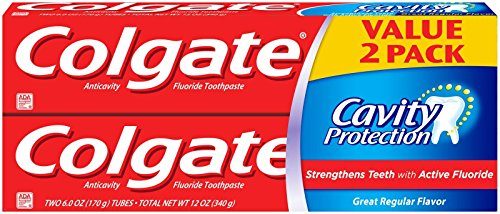 Colgate Cavity Protection With Active Fluoride Toothpaste, Value Pack, 6 Oz, 2 Ea, 6 Oz