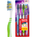 Colgate ZigZag Deep Clean Manual Toothbrush with Tongue and Cheek Cleaner, Soft, 4 Ct