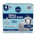 Color Scents Small Trash Bags - 4 Gallon, 200 Total Bags (1 Pack of 200 Count), Drawstring - Silver bag...