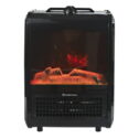 Comfort Zone 1200W Ceramic Electric Fireplace Heater, Black