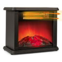 Comfort Zone CZFP20M 350/700 Watt 2 Heat Setting Infrared Desktop Fireplace Heater, Black