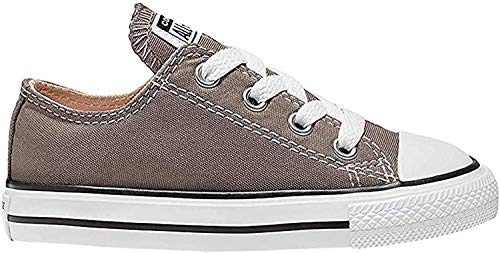 Converse Unisex-Child Chuck Taylor All Star Canvas Low Top Sneaker, Charcoal, 11.5 M US Little Kid