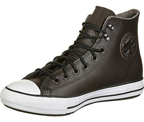 Converse Women's Chuck Taylor All Star Water-Resistent Leather High Top Fashion Boot, Velvet Brown/White/Black, 13
