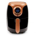 copper chef 2 qt air fryer - turbo cyclonic airfryer with rapid air technology for less oil-less cooking. includes recipe...