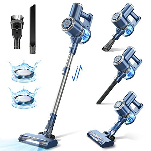 Cordless Vacuum Cleaner with LED Display, 20000Pa Stick Vacuum 4 in 1, Lightweight, Up to 30 Minutes Runtime, for Hardwood...