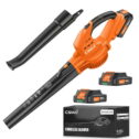 Cordless Leaf Blower, 20V Handheld Electric Leaf Blowers with 2 x Battery & Charger, 2 Speed Mode, 320CFM 165MPH, Lightweight...