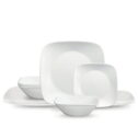 Corelle Classic, Pure White Square 12-Piece Dinnerware Set