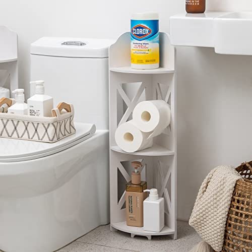 Corner Shelves,Corner Shelf Stand Great for Bathroom Storage Small Space,Toilet Paper Stand for Bathroom Organizer,Waterproof Bathroom Stand Fit for Toilet...