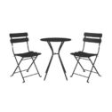 COSCO Outdoor Living, 3 Piece Bistro Set with 2 Folding Chairs, Black