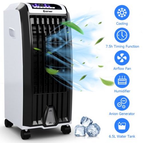 Costway Evaporative Portable Cooler Fan Anion Humidify W/ Remote Control