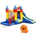 Costway Inflatable Bounce House Slide Bouncer Kids Castle Jumper w/ Balls & 780W Blower
