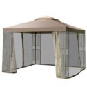 Costway Outdoor 10'x10' Gazebo Canopy Shelter Awning Tent Patio Screw-free structure Garden