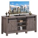 Costway TV Stand Sliding Barn Door Entertainment Center for TV's up to 55'' with Storage