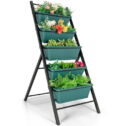 Costway 5-tier Vertical Garden Planter Box Elevated Raised Bed w/5 Container Green