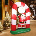 Costway 7.5 FT Inflatable Christmas Lighted Santa Claus Stand on Archway Yard Decoration