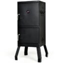 Costway Vertical Charcoal Smoker BBQ Barbecue Grill w/ Temperature Gauge Outdoor Black