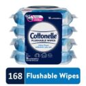 Cottonelle Flushable Wipes - 4 Flip-Top Packs (168 wipes)