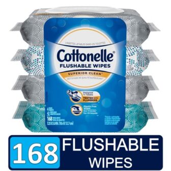 Cottonelle Freshcare Flushable Wipes, 4 Packs Of 42 Wipes, 168 Wipes Total