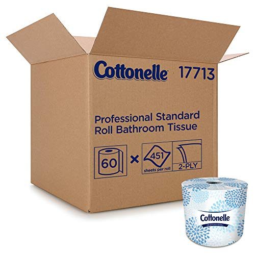 Cottonelle Professional Bulk Toilet Paper for Business (17713), Standard Toilet Paper Rolls, 2-Ply, White, 60 Rolls/Case, 451 Sheets/Roll