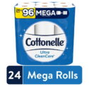 Cottonelle Ultra CleanCare Strong Toilet Paper, 24 Mega Rolls, 312 Sheets per Roll (7,488 Total)