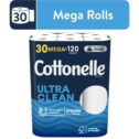 Cottonelle Ultra Clean Toilet Paper, 30 Mega Rolls