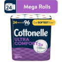 Cottonelle Ultra Comfort Toilet Paper, 24 Mega Rolls