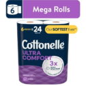 Cottonelle Ultra Comfort Toilet Paper, 6 Mega Rolls