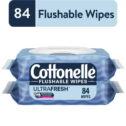 Cottonelle Ultra Fresh Flushable Wipes, 2 Flip-Top Packs, 42 Wipes per Pack (84 Total)