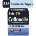 Cottonelle Ultra Fresh Flushable Wipes, 8 Flip-Top Packs, 42 Wipes per Pack (336 Total)