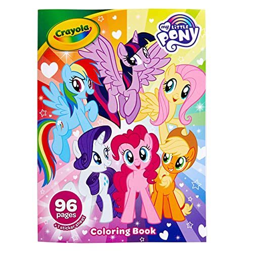 Crayola My Little Pony Coloring Book with Stickers, Gift for Girls and Boys, 96 Pages, Ages 3, 4, 5, 6,...