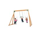 Creative Cedar Designs Trailside Wooden Swing Set w/ Green Accessories
