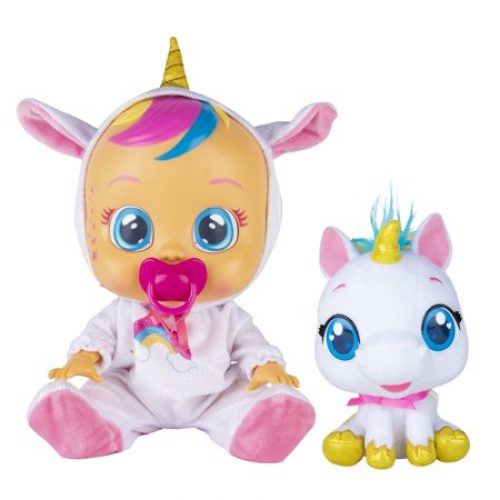 Cry Babies Fantasy Dreamy and Rym - 12 inch Baby Doll and 6 inch Stuffed Animal Pet
