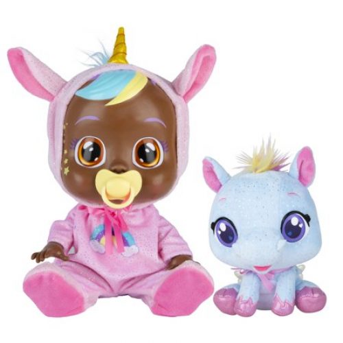 Cry Babies Fantasy Jassy and Nila - 12 inch Baby Doll and 6 inch Stuffed Animal Pet