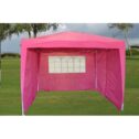 CS 10'x10' Pink EZ Pop up Canopy Party Tent Instant Gazebo 100% Waterproof Top with 4 Removable Sides - By...