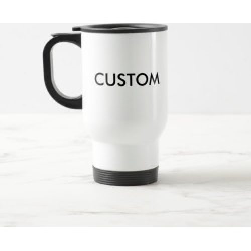 Custom White Coated Stainless Steel Travel Mug